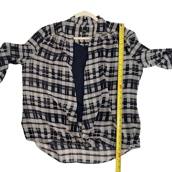 Alfani Navy Plaid Sheer Top with Tank - Picture 9 of 9